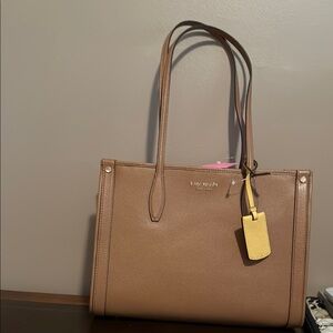 Kate Spade Tan Structured Tote Bag